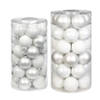 50x stuks glazen kerstballen wit 4 en 6 cm glans en mat - Kerstbal