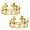 2x stuks gouden Koning / prinsen kronen voor heren 7 x 59 cm - Verkleedhoofddeksels