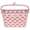 Plasticforte Wasknijpers ophang mandje aan haak - 26 x 15 x 21 cm - oud roze - kunststof - knijperszakken