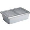 Sunware opslagbox kunststof 30 liter lichtgrijs 59 x 39 x 17 cm met deksel - Opbergbox