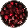 37x stuks kunststof kerstballen donkerrood (oxblood) 6 cm glans/mat/glitter mix - Kerstbal