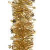 5x Kerst lametta guirlandes goud sterren/glinsterend 10 x 270 cm kerstboom versiering/decoratie - Kerstslingers