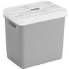 Sunware Opbergbox/mand - lichtgrijs - 25 liter - met deksel hout kleur - Opbergbox