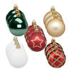 45x stuks kerstballen mix wit/rood/groen/champagne gedecoreerd kunststof 5 cm - Kerstbal