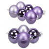 20x stuks glazen kerstballen amethyst paars 8 en 10 cm mat/glans - Kerstbal