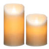 Led stompkaarsen set - 2x stuks - Warm licht - 14,5 en 20 cm - LED kaarsen