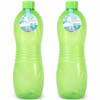 Plasticforte Drinkfles/waterfles/bidon - 2x - 1500 ml - transparant/groen - kunststof - Drinkflessen