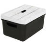 Sunware Opbergbox/mand - zwart - 5 liter - met deksel hout kleur - Opbergbox