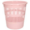 Plasticforte Afvalbak/vuilnisbak/kantoor prullenbak - plastic - roze - 28 cm - Prullenmanden