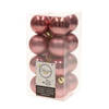 16x Kunststof kerstballen glanzend/mat oud roze 4 cm kerstboom versiering/decoratie - Kerstbal