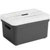 Sunware Opbergbox/mand - antraciet - 5 liter - met deksel hout kleur - Opbergbox