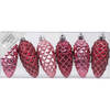 6x stuks kunststof kersthangers dennenappels roze 9 cm kerstornamenten - Kersthangers