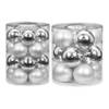 42x stuks glazen kerstballen elegant zilver mix 6 en 8 cm glans en mat - Kerstbal