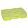 Plasticforte Opbergkoffertje/opbergdoos/sorteerbox - 13-vaks - kunststof - groen - 25 x 21 x 4 cm - Opbergbox