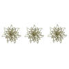 3x stuks decoratie bloemen kerstster champagne glitter op clip 14 cm - Kunstbloemen