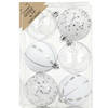 Inge Christmas Goodz kerstballen -12x st- 8 cm -kunststof - zilver/wit - Kerstbal