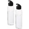 Benza Drinkfles - Waterfles Tritan 650 ml - 2 stuks - Zwart