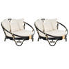 Beliani ROSSANO - Loungefauteuil-Beige-Rotan