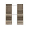 COMBI Dressingset 2 kolommen + 2 bars moderne garderobe licht eiken decoratie - L 177 cm