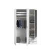 Varia garderobe - Wit decor - 3 scharnierende deuren + spiegel + 2 laden - L 120 x H 185 x d 51 cm - Parisot