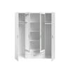 Varia garderobe - wit decor - 4 scharnierende deuren + 2 spiegels + 2 laden - l 160 x h 185 x d 51 cm - Parisot