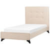 Beliani AMBASSADOR - Eenpersoonsbed-Beige-Polyester