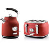 Westinghouse Retro Waterkoker + Broodrooster 4 Sleuven - Rood