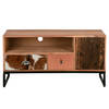 WOMO-DESIGN TV-dressoir met 2 laden, 100x50x40 cm, acacia en drempelhout met metalen poten