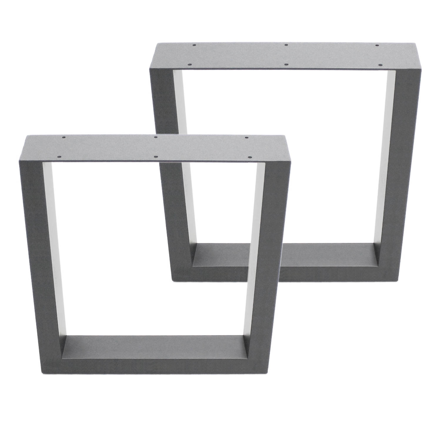 Set van 2 tafelpoten grijs, 40x43 cm, gepoedercoat staal