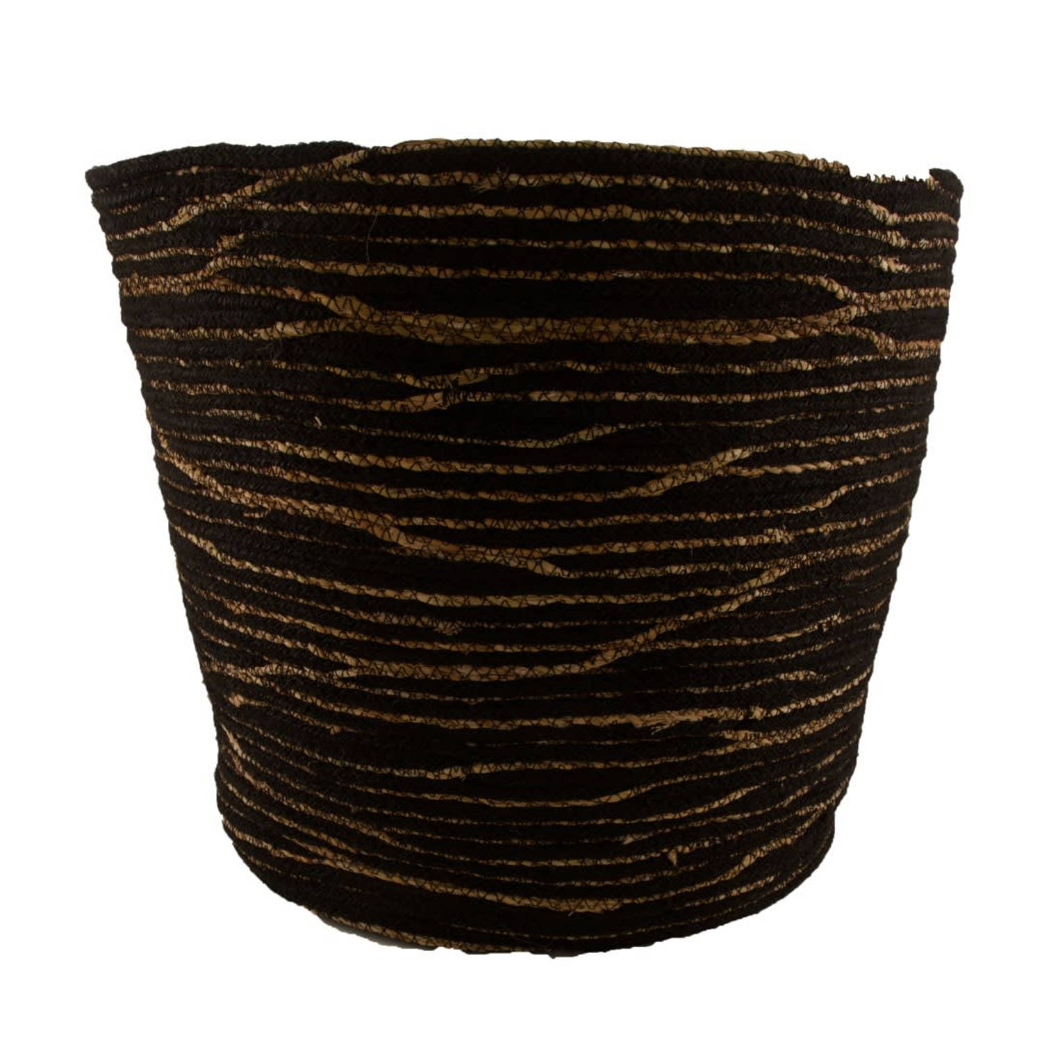 Dijk Natural Collections - Basket seagrass nature with plastic 38x36cm - Zwart