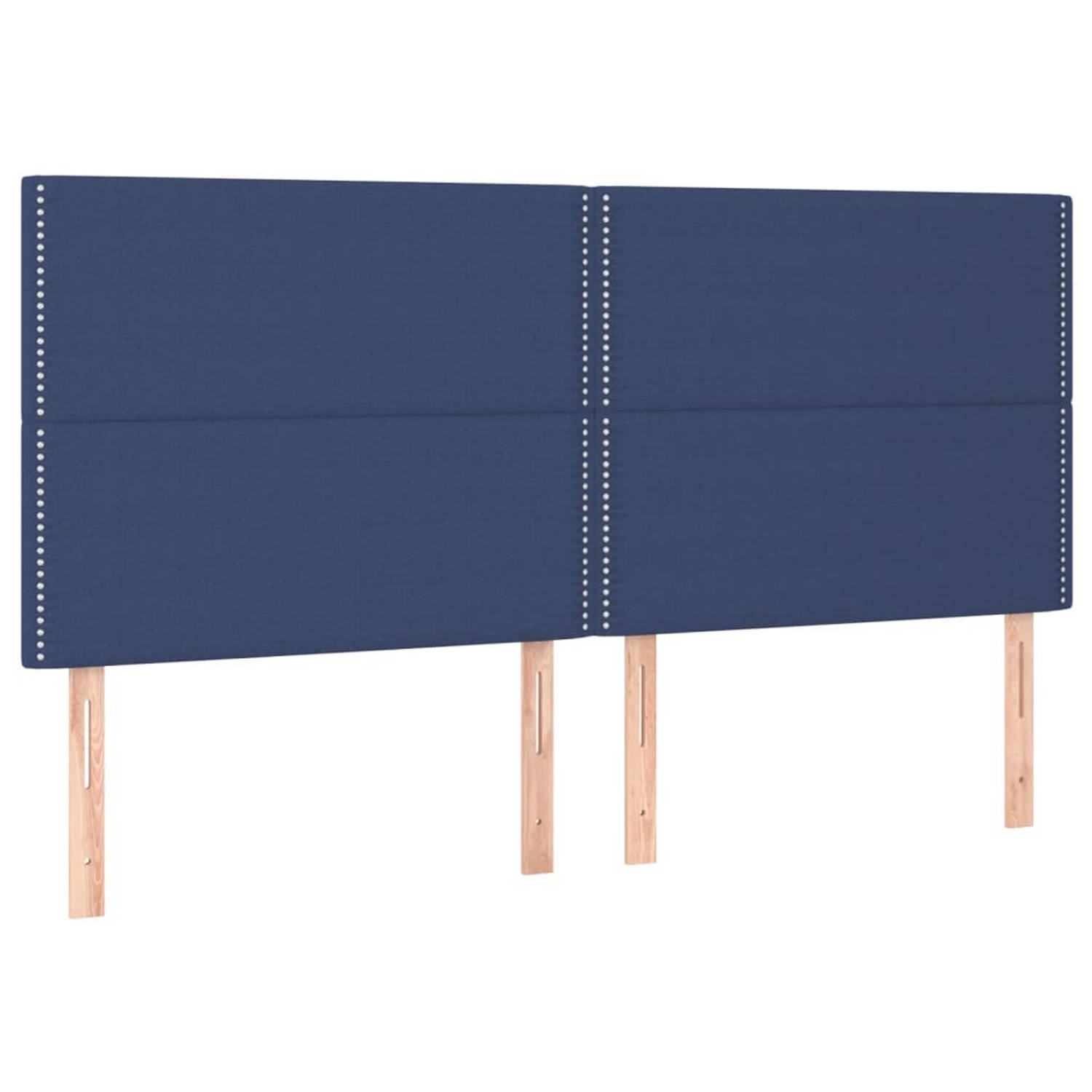 The Living Store Klassiek Hoofdbord - Blauw - Stof - 200 x 5 x 118/128 cm - Verstelbare Hoogte