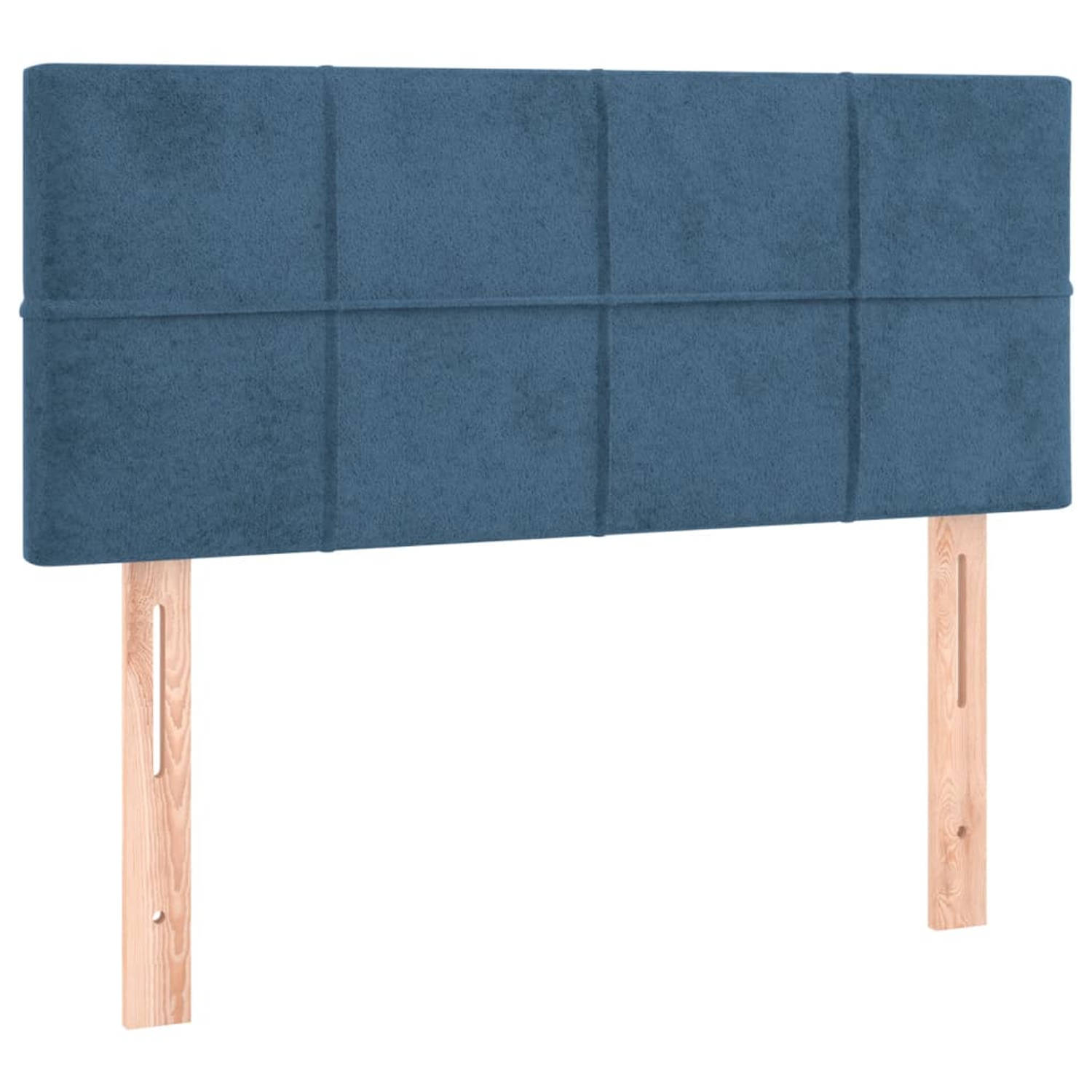 The Living Store Hoofdbord - Fluwelen donkerblauw - 100 x 5 x 78/88 cm - Verstelbare hoogte