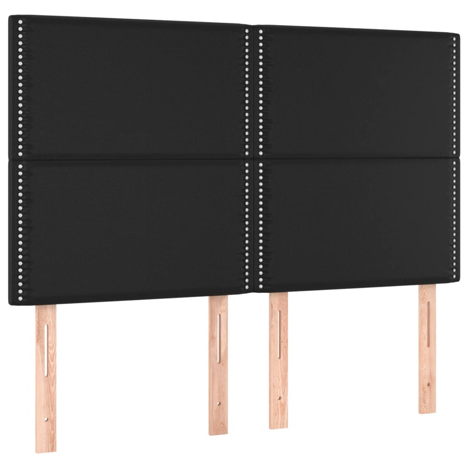 The Living Store Hoofdbord - - Bedmeubelen - 144x5 cm - Zwart kunstleer