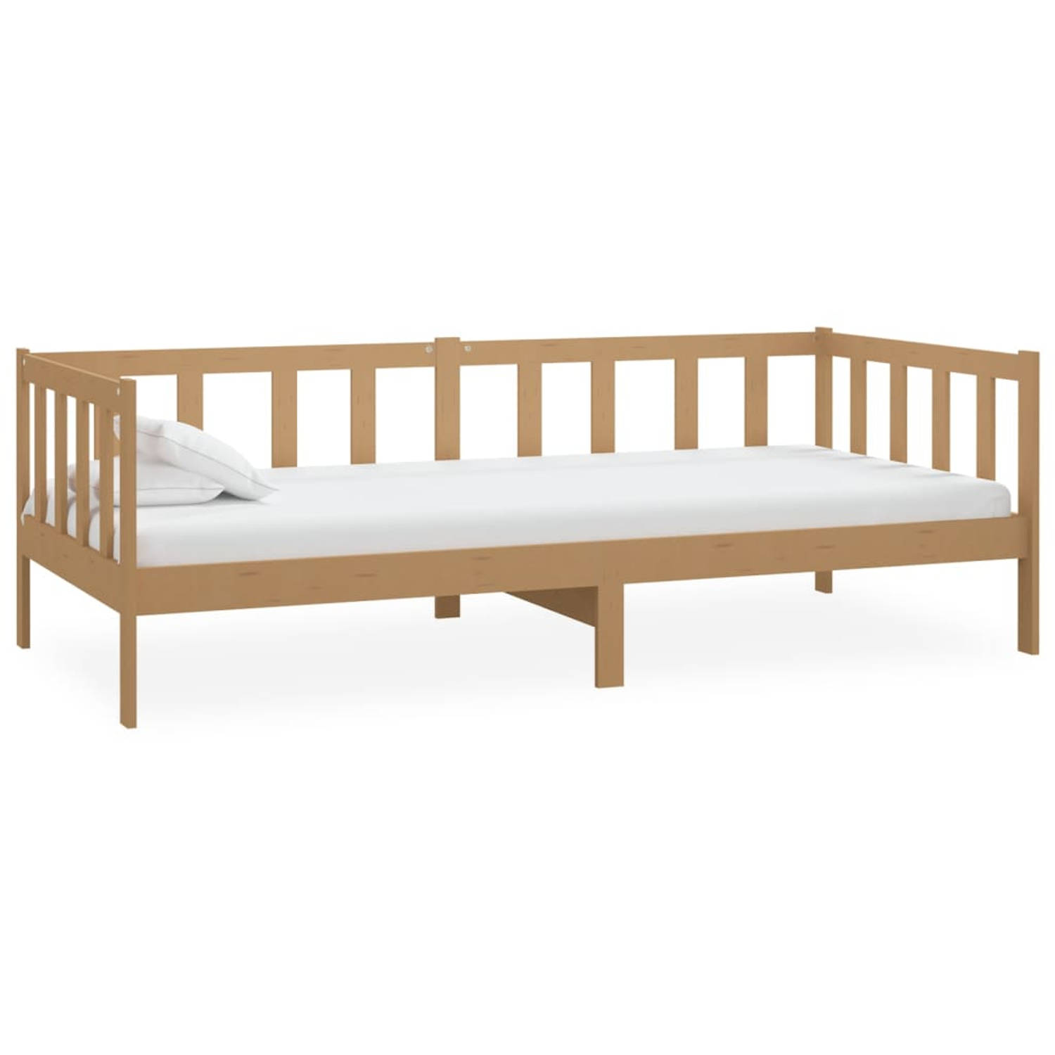 The Living Store Bedbank massief grenenhout honingbruin 90x200 cm - Bedbank - Bedbanken - Bed Bank - Bed Banken - Slaapbank - Slaapbanken - Slaap Bank - Slaap Banken - Houten Bedba