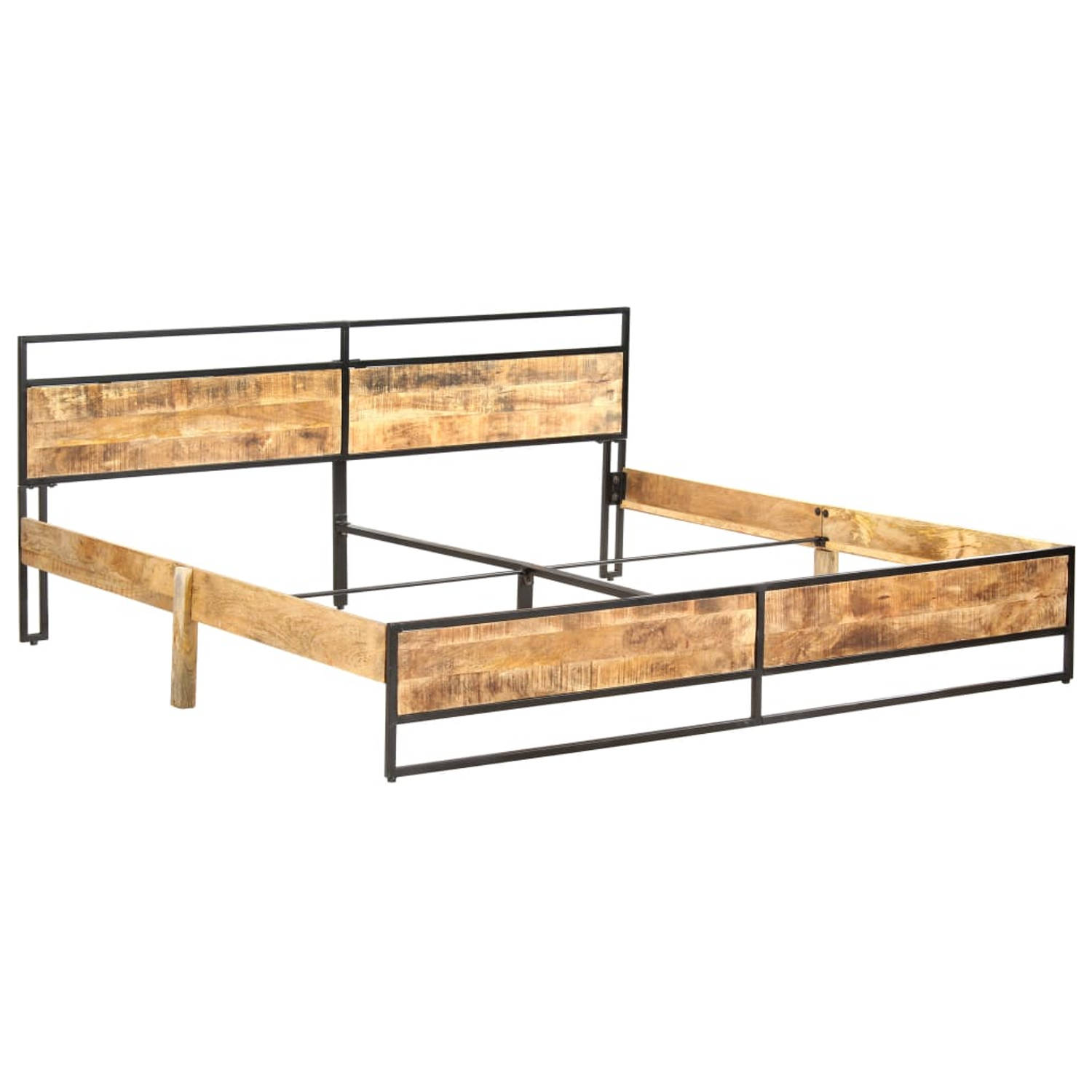 The Living Store Bedframe massief ruw mangohout 200x200 cm - Bedframe - Bedframe - Bed Frame - Bed Frames - Bed - Bedden - 2-persoonsbed - 2-persoonsbedden - Tweepersoons Bed