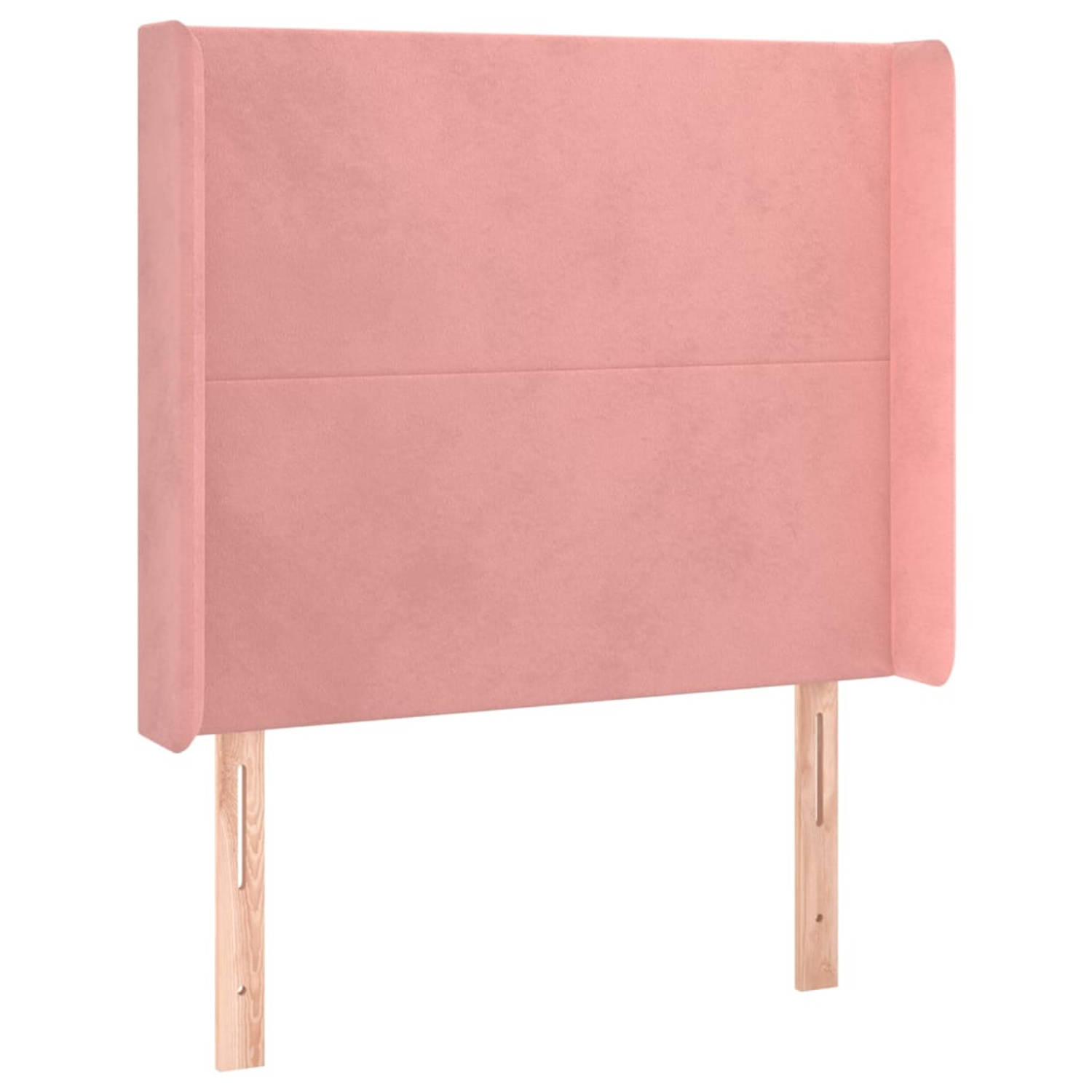 The Living Store Hoofdbord met randen 83x16x118/128 cm fluweel roze - Bedonderdeel