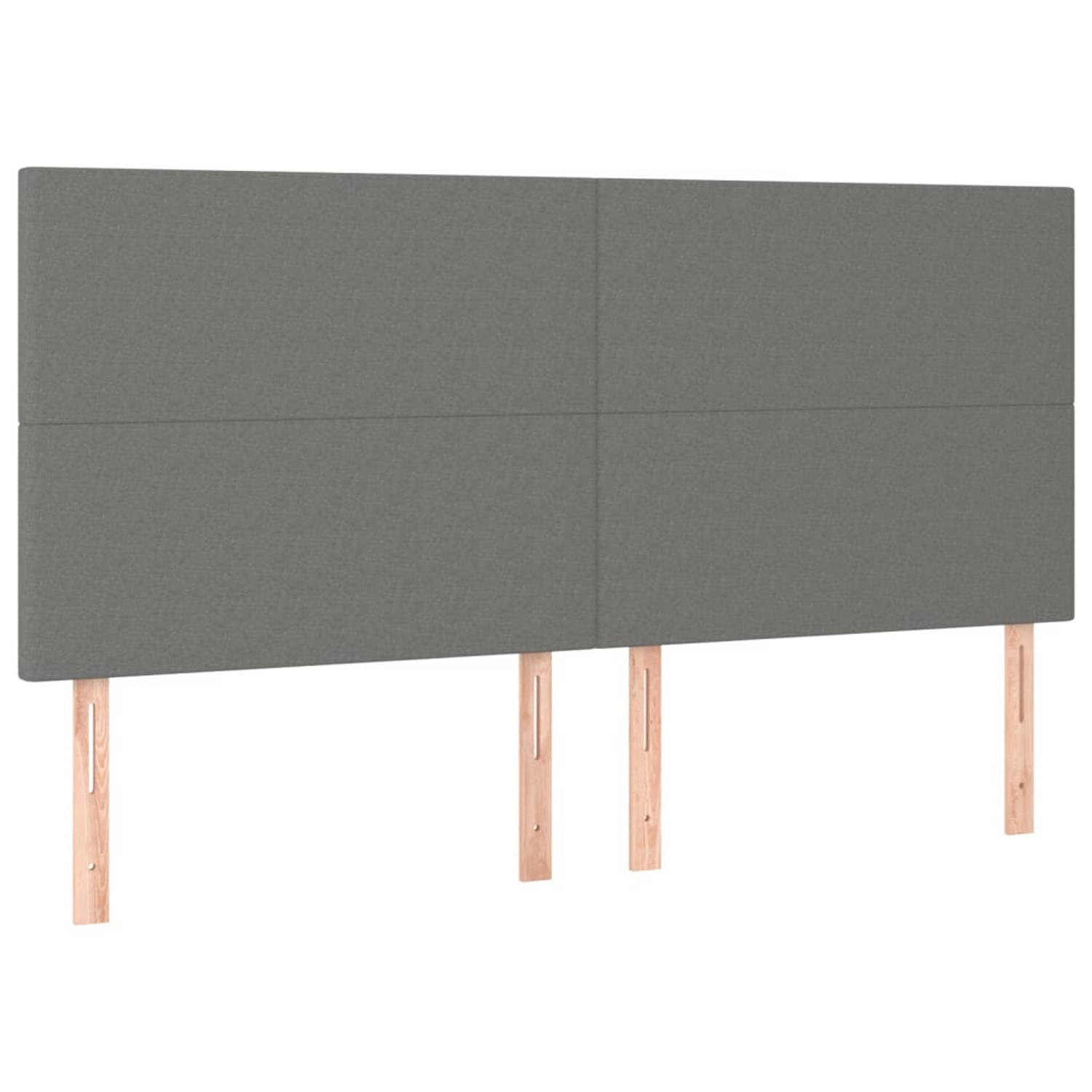 The Living Store Hoofdbord - Hoofdbord - 200 x 5 x 118/128 cm - Duurzaam materiaal - Stevige poten - Verstelbare hoogte - Comfortabele ondersteuning - Kleur- donkergrijs