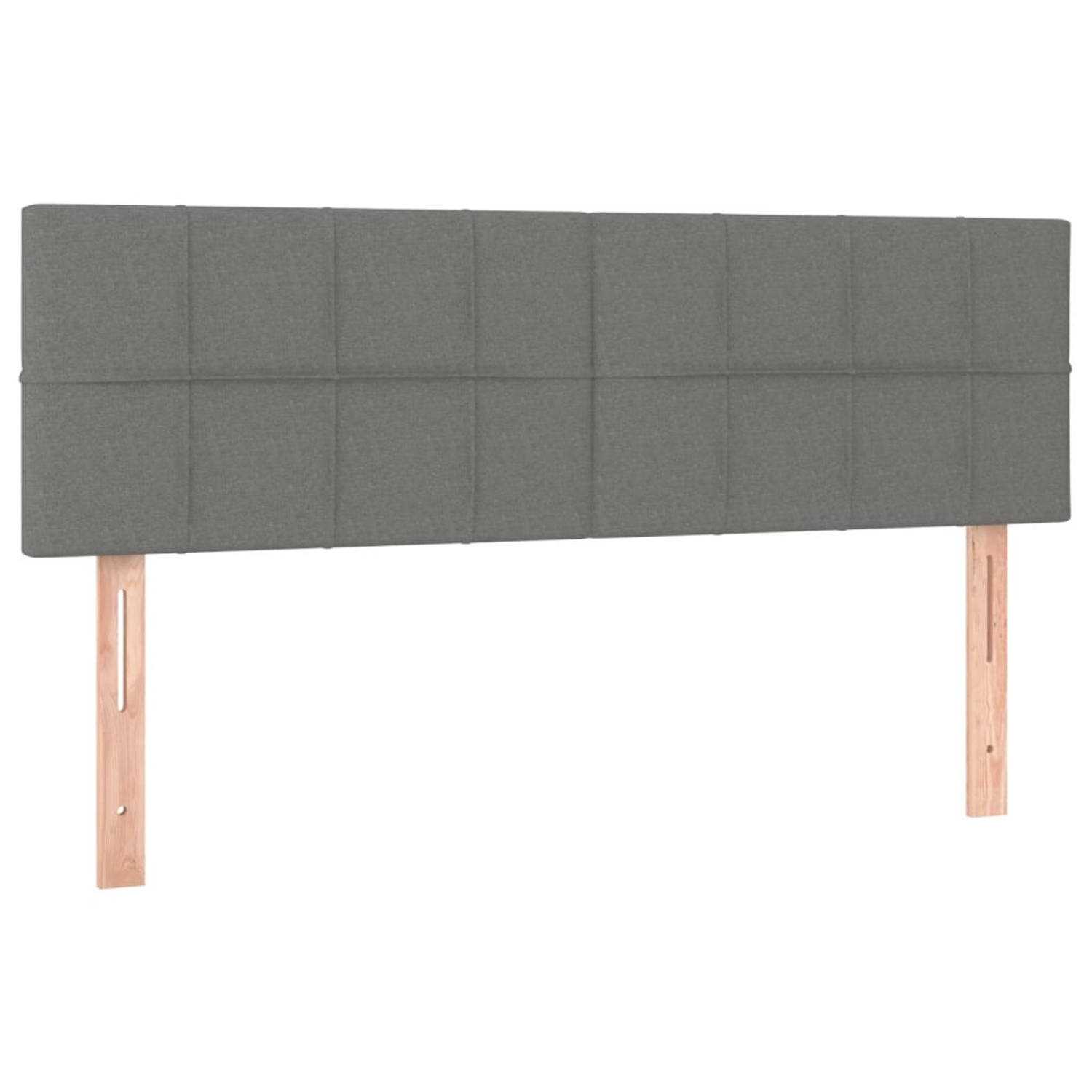 The Living Store Hoofdborden 2 st 72x5x78/88 cm stof donkergrijs - Bedonderdeel