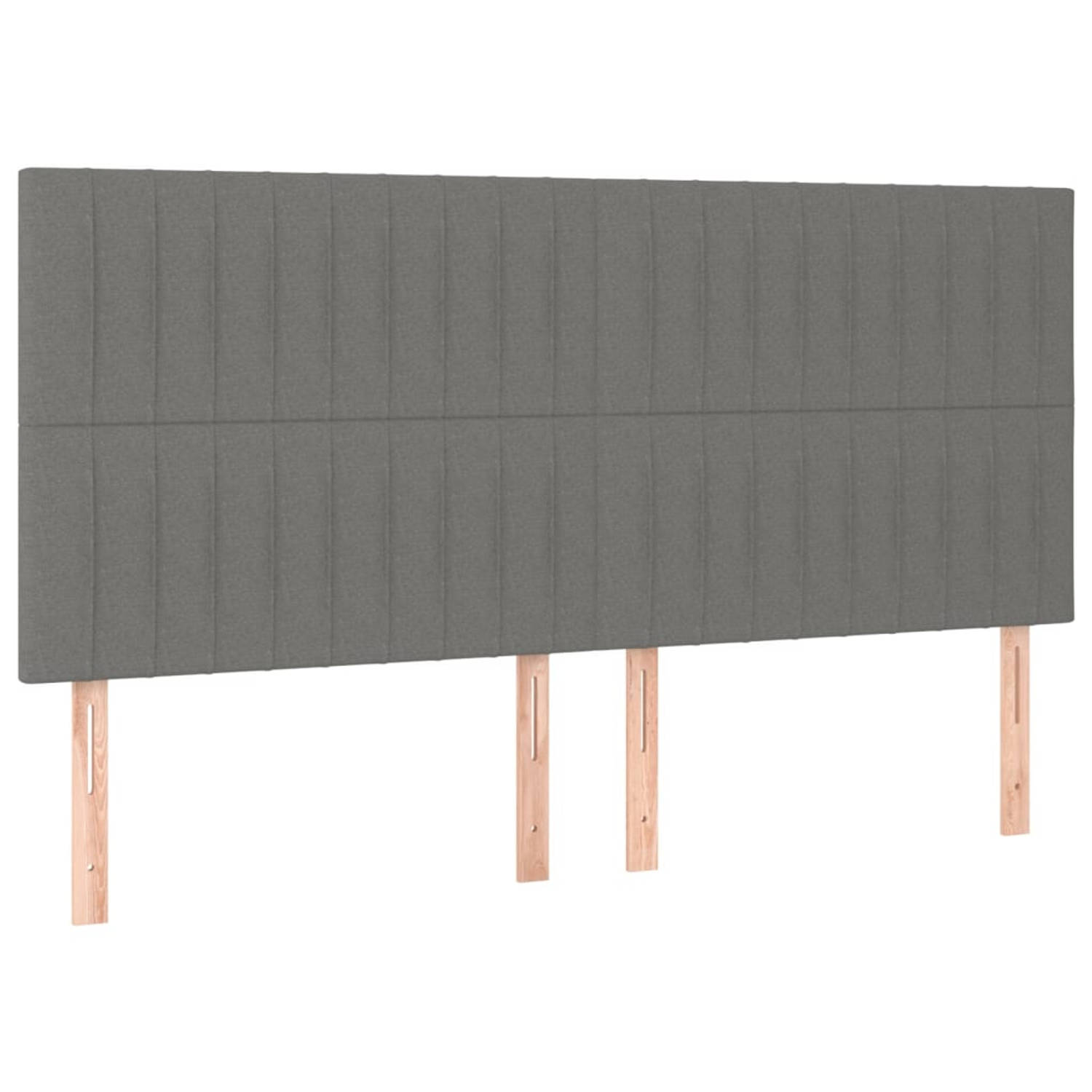 The Living Store Hoofdbord - Klassiek donkergrijs - 200 x 5 x 118/128 cm - Verstelbare hoogte - Duurzaam materiaal