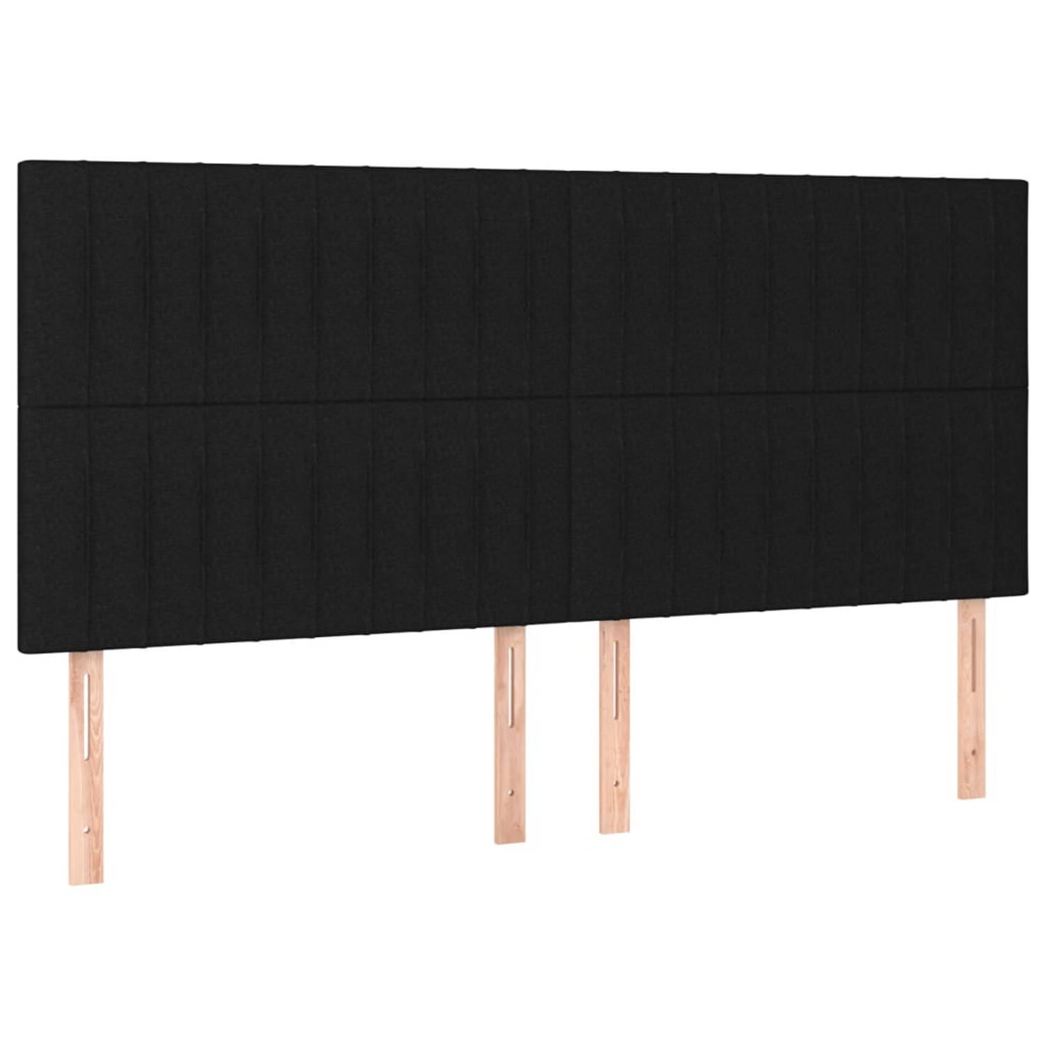 The Living Store Hoofdeind Classic - Hoofdbord 160x118/128 cm - Zwart stof - verstelbare hoogte - comfortabele ondersteuning