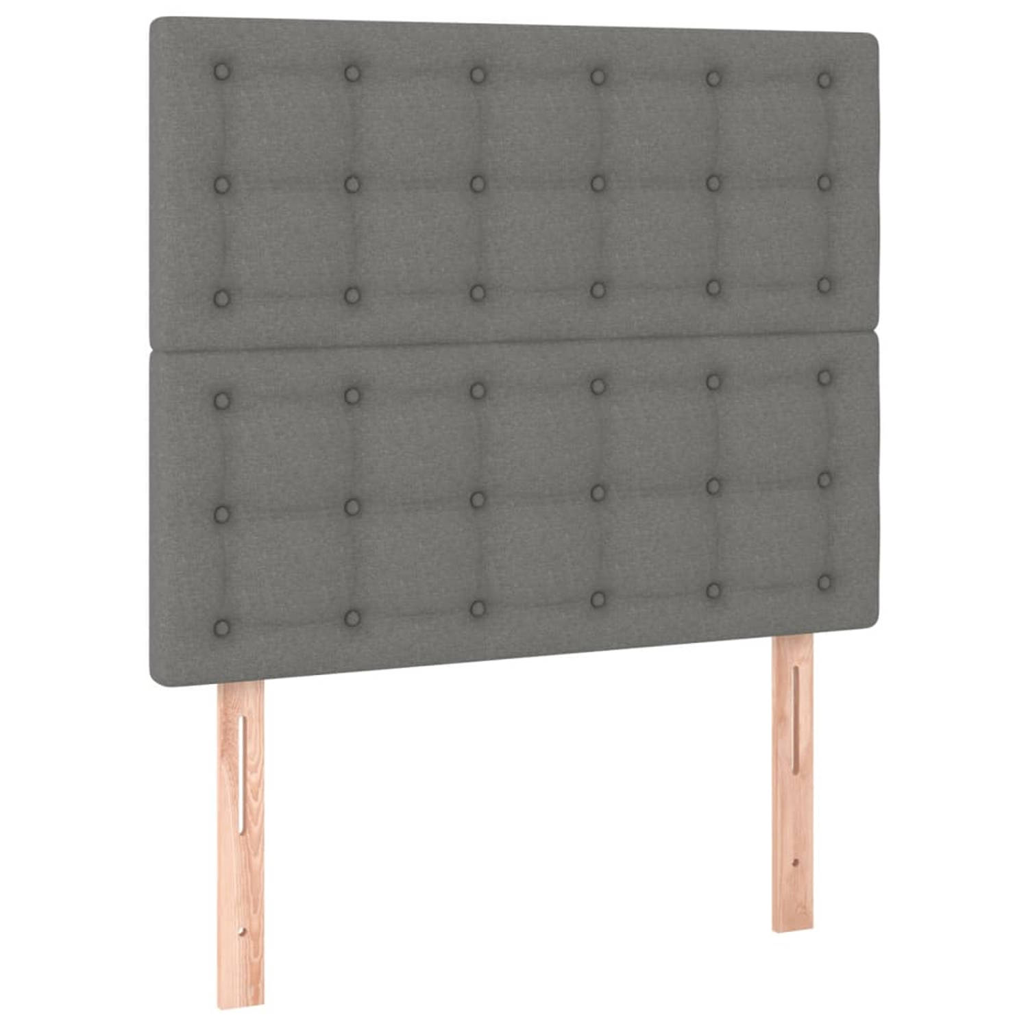 The Living Store Hoofdbord Classic Dark Grey - 100 x 5 x 78/88 cm - Verstelbare hoogte - Stevige houten poten - Duurzaam materiaal - Comfortabele ondersteuning - Montagehandleiding