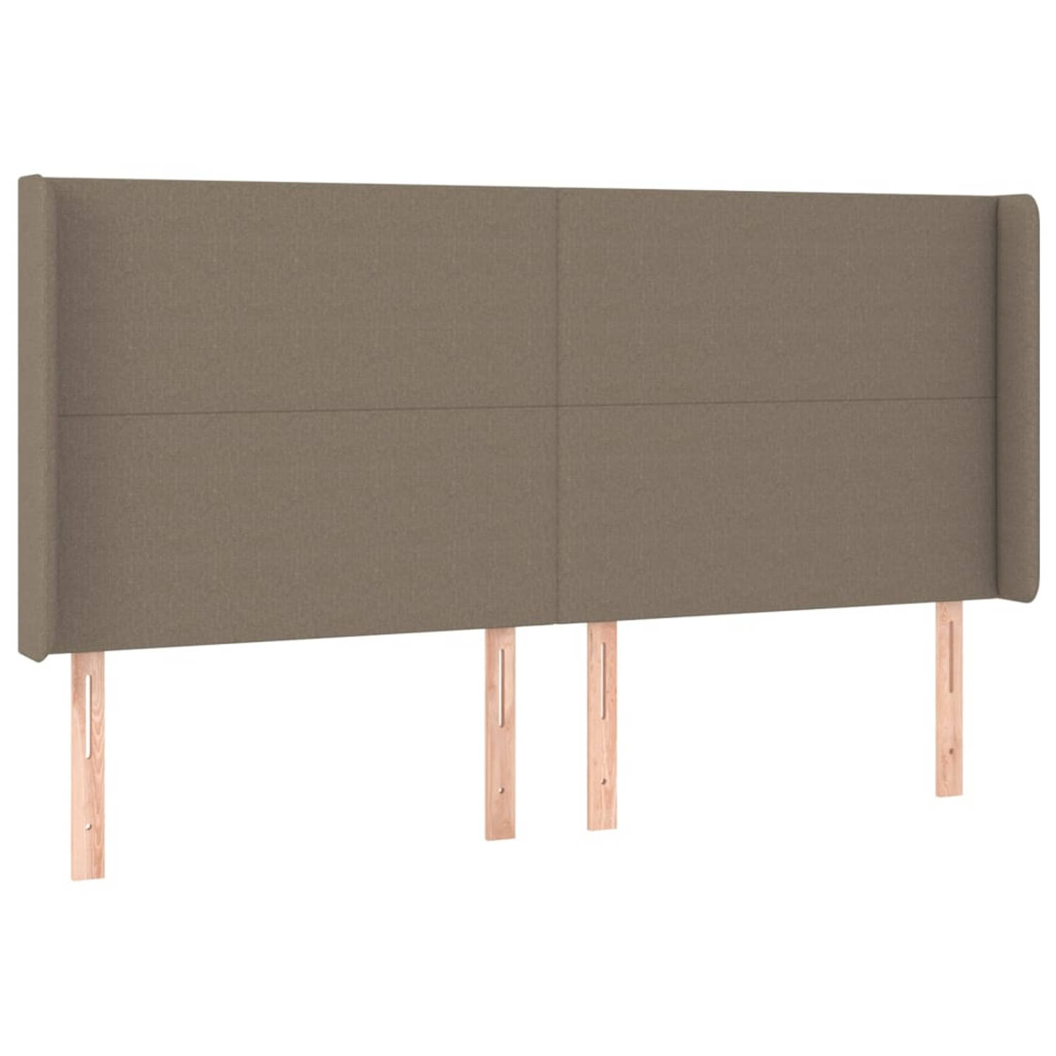 The Living Store Hoofdbord Trendy - Hoogte Verstelbaar - Duurzaam Materiaal - Stevige Poten - Taupe - 203 x 16 x 118/128 cm