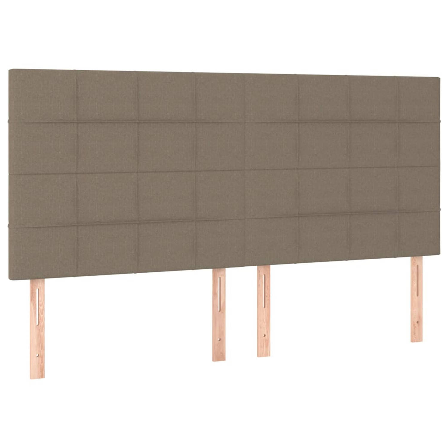 The Living Store Hoofdbord - Hoofdborden - 180 x 5 x 118/128 cm - Taupe - Stof - Hout - Verstelbare Hoogte