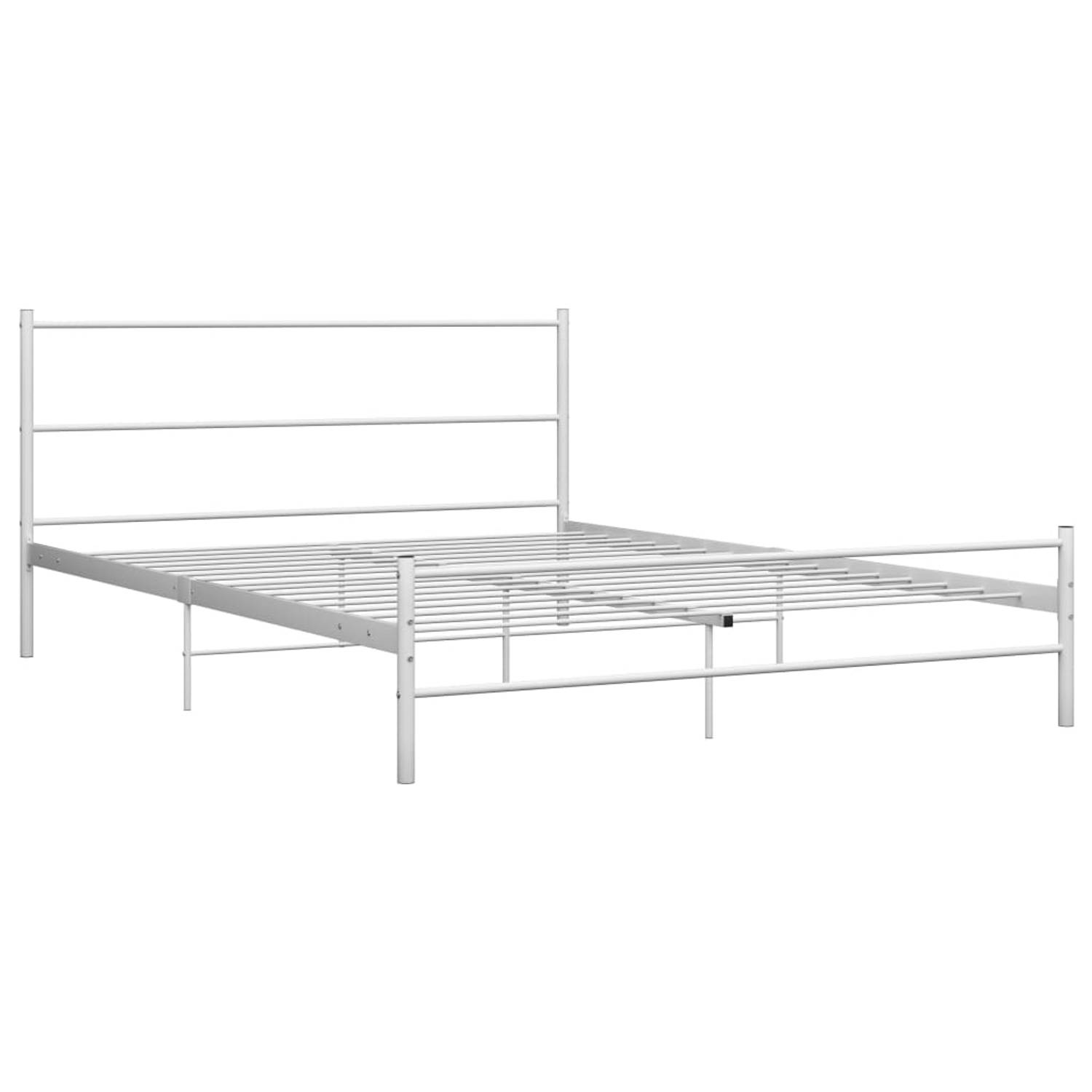 The Living Store Bedframe metaal wit 120x200 cm - Bedframe - Bedframes - Tweepersoonsbed - Tweepersoonsbedden - Bed - Bedden - Slaapkamermeubel - Slaapkamermeubelen - Slaapkamermeu