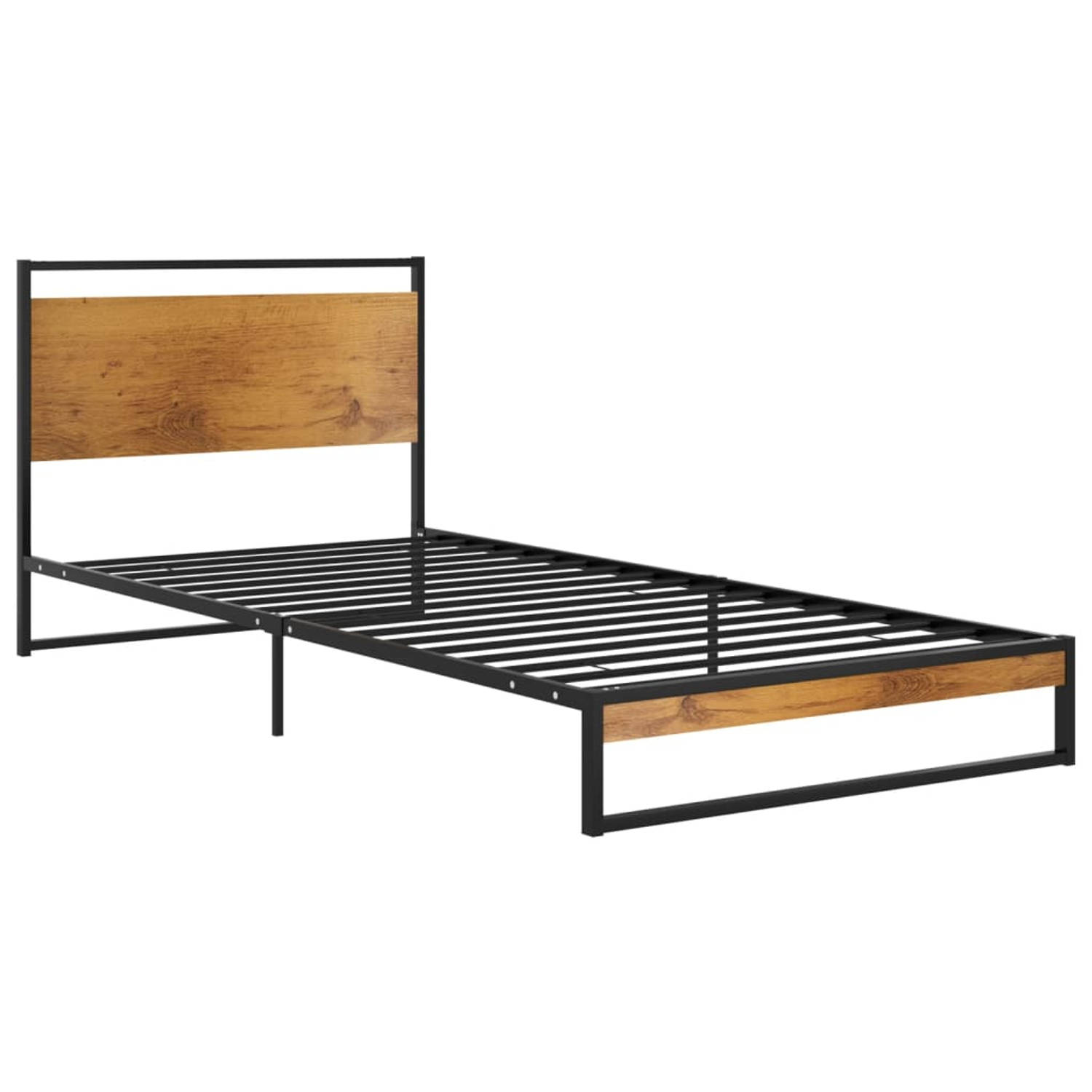 The Living Store Bedframe metaal 90x200 cm - Bedframe - Bedframe - Bed Frame - Bed Frames - Bed - Bedden - Metalen Bedframe - Metalen Bedframes - 1-persoonsbed - 1