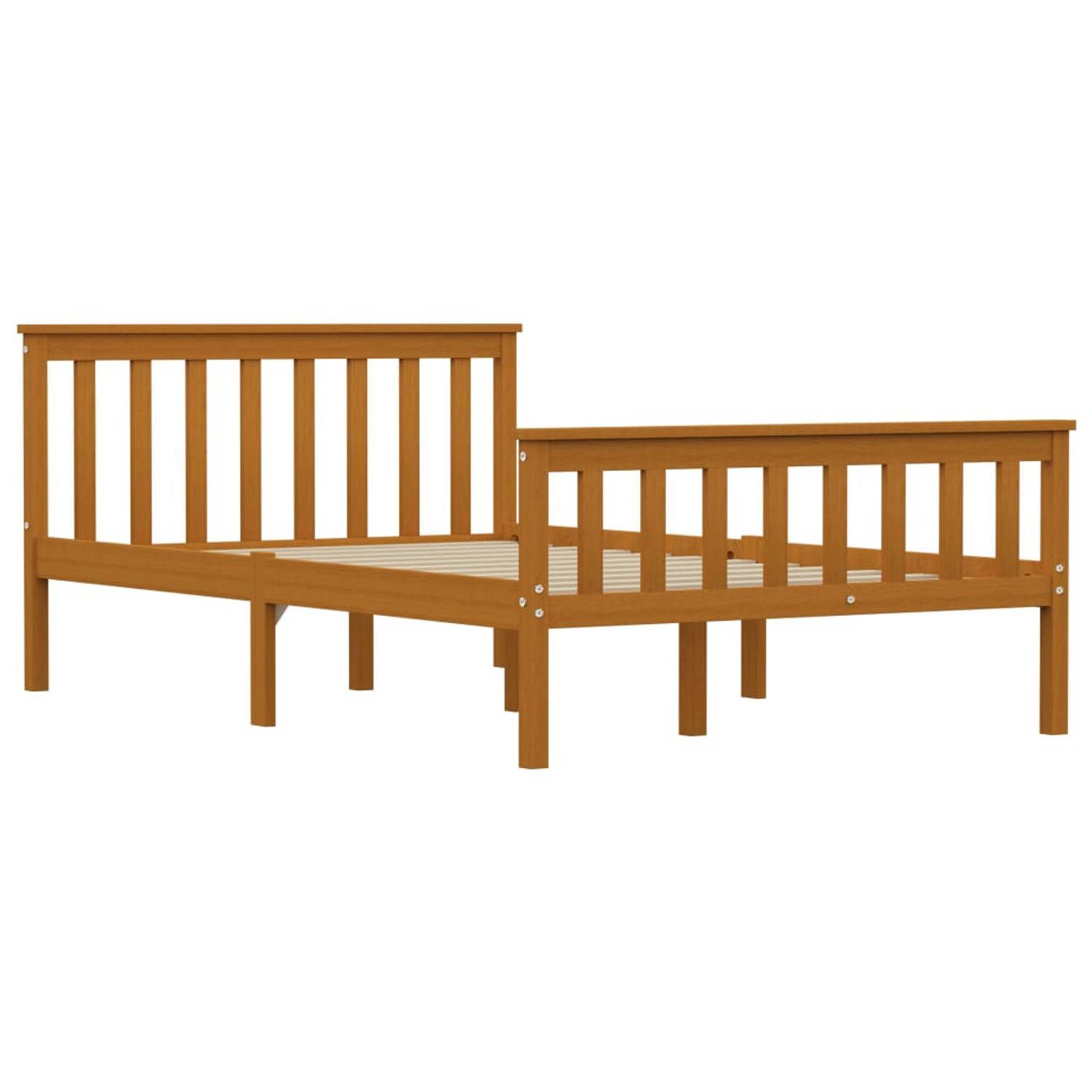 The Living Store Bedframe massief grenenhout honingbruin 120x200 cm - Bed