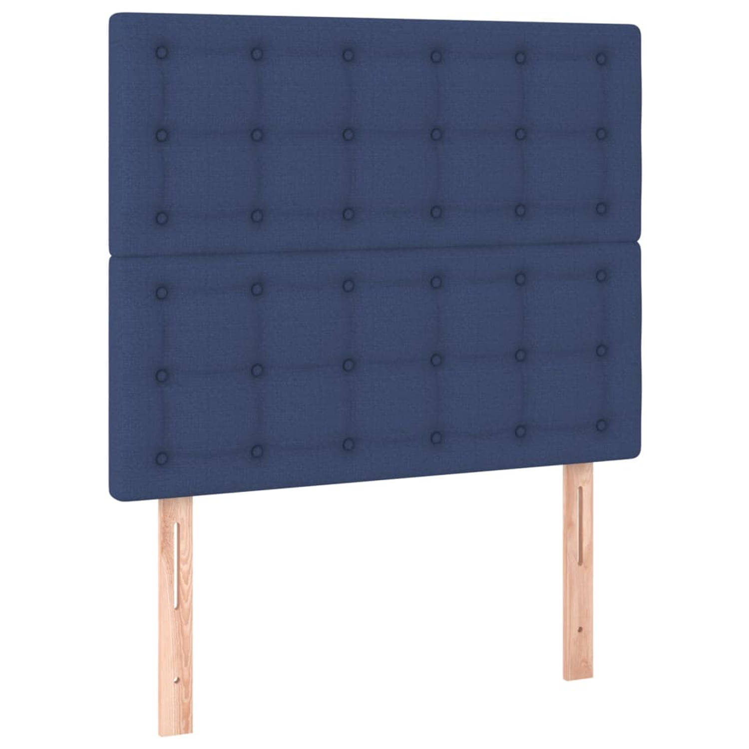 The Living Store Hoofdbord - Blauw - 100x5x78/88 cm - Verstelbaar - Comfortabele ondersteuning