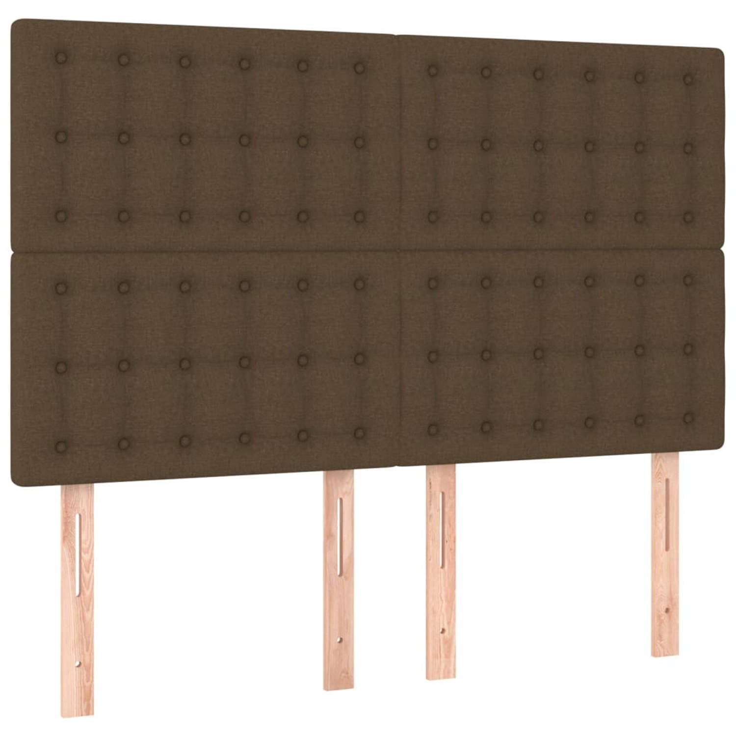 The Living Store Hoofdbord - donkerbruin - 144 x 5 x 118/128 cm - verstelbare hoogte - comfortabele ondersteuning - duurzaam materiaal - stevige poten