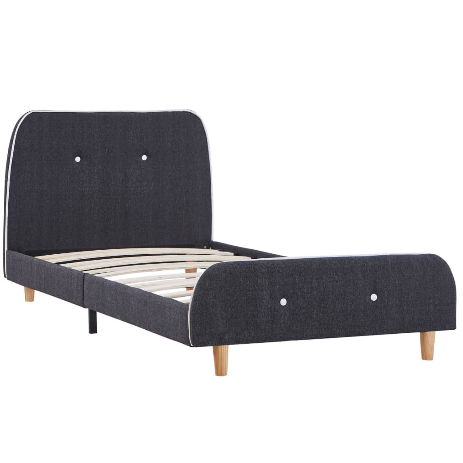 The Living Store Bedframe stof donkergrijs 90x200 cm - Bed