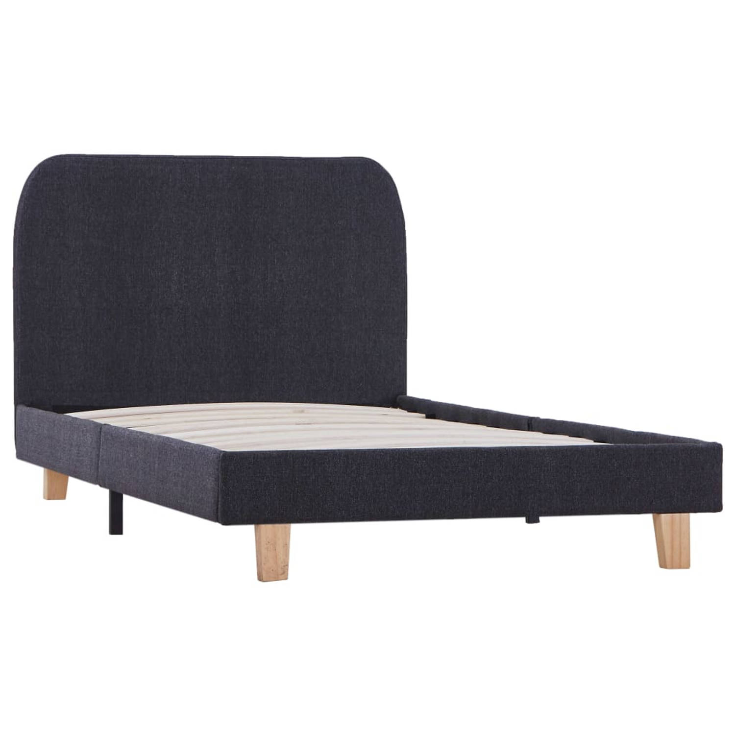 The Living Store Bedframe stof donkergrijs 90x200 cm - Bed